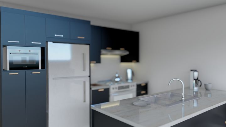Cuisine — finition bleu nuit