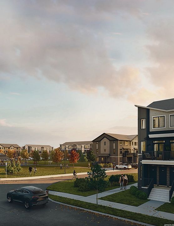 Le quartier au crépuscule